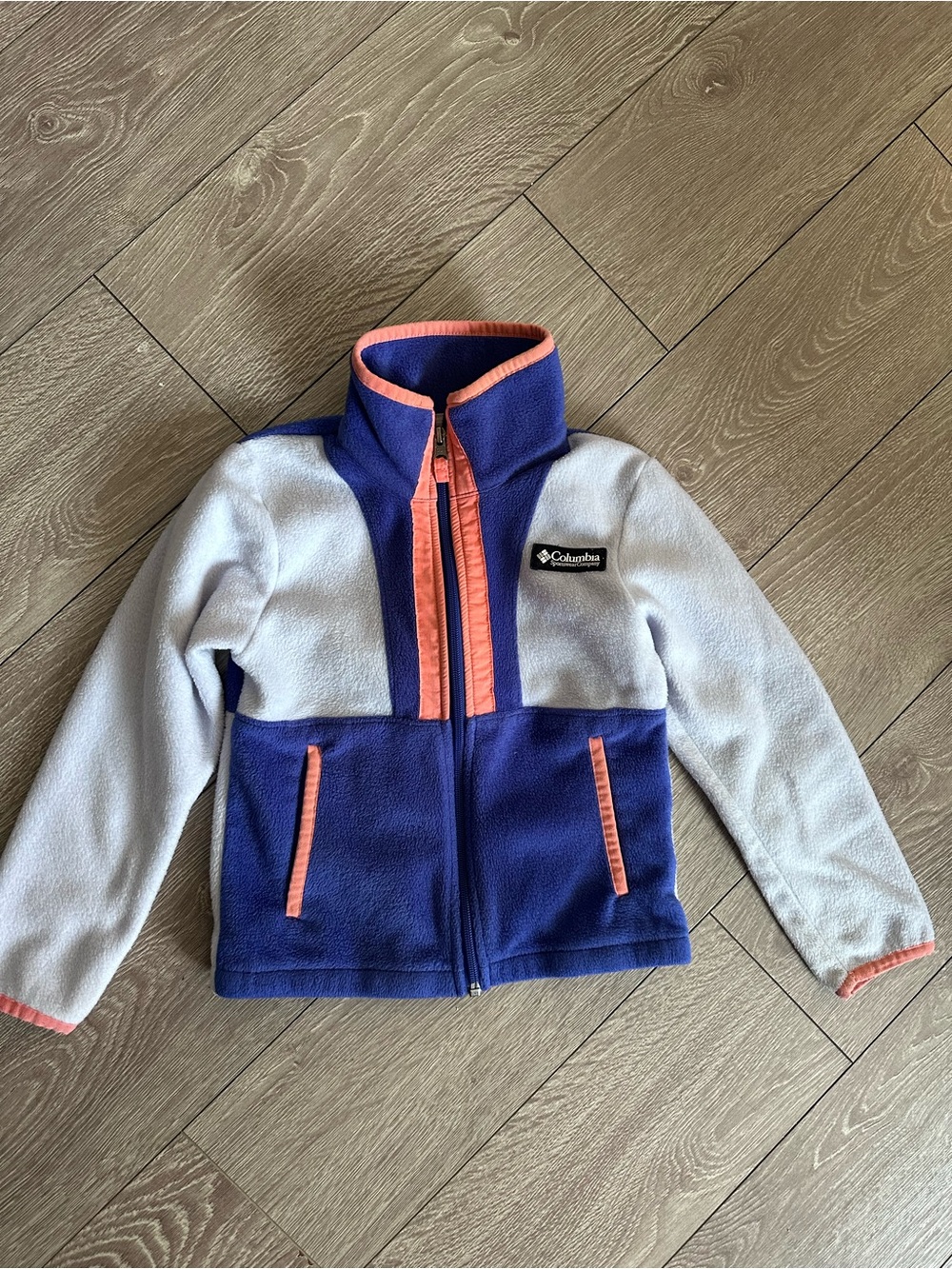 Columbia Kids' colorblock Fleece Jacket with Pink Trim